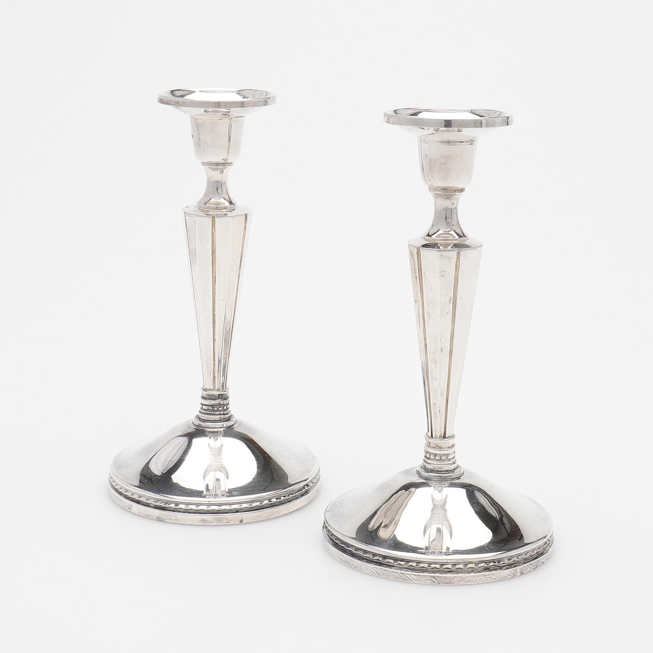 CANDLESTICKS, A PAIR, SILVER.