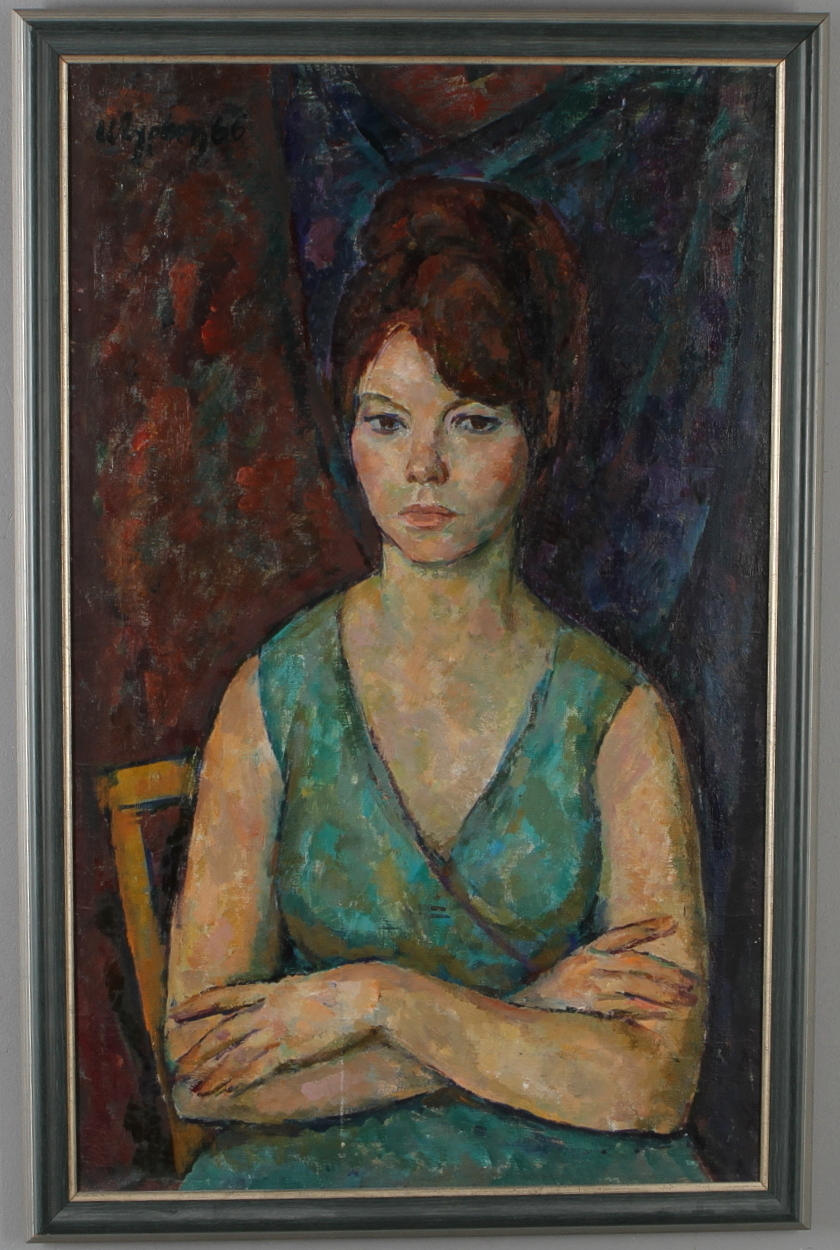 IOSIF MICHAJLOVIC GURVIC. Kvinnoporträtt, olja på duk, signerad och daterad 66.