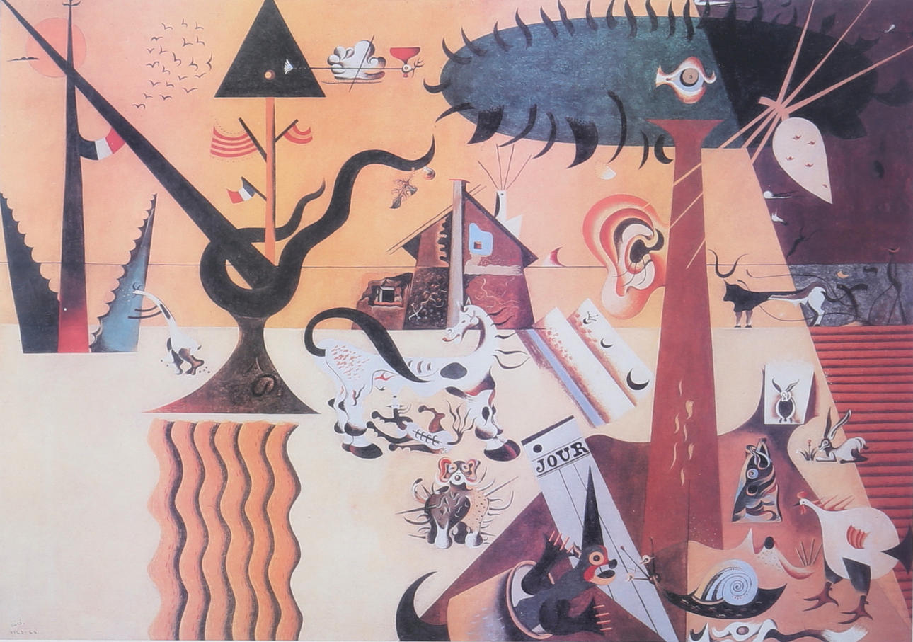 JOAN MIRÓ. Print, "The tilled field", contemporary.