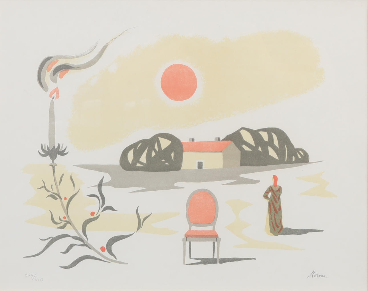 STELLAN MÖRNER. "And the sun has its course", lithograph.
