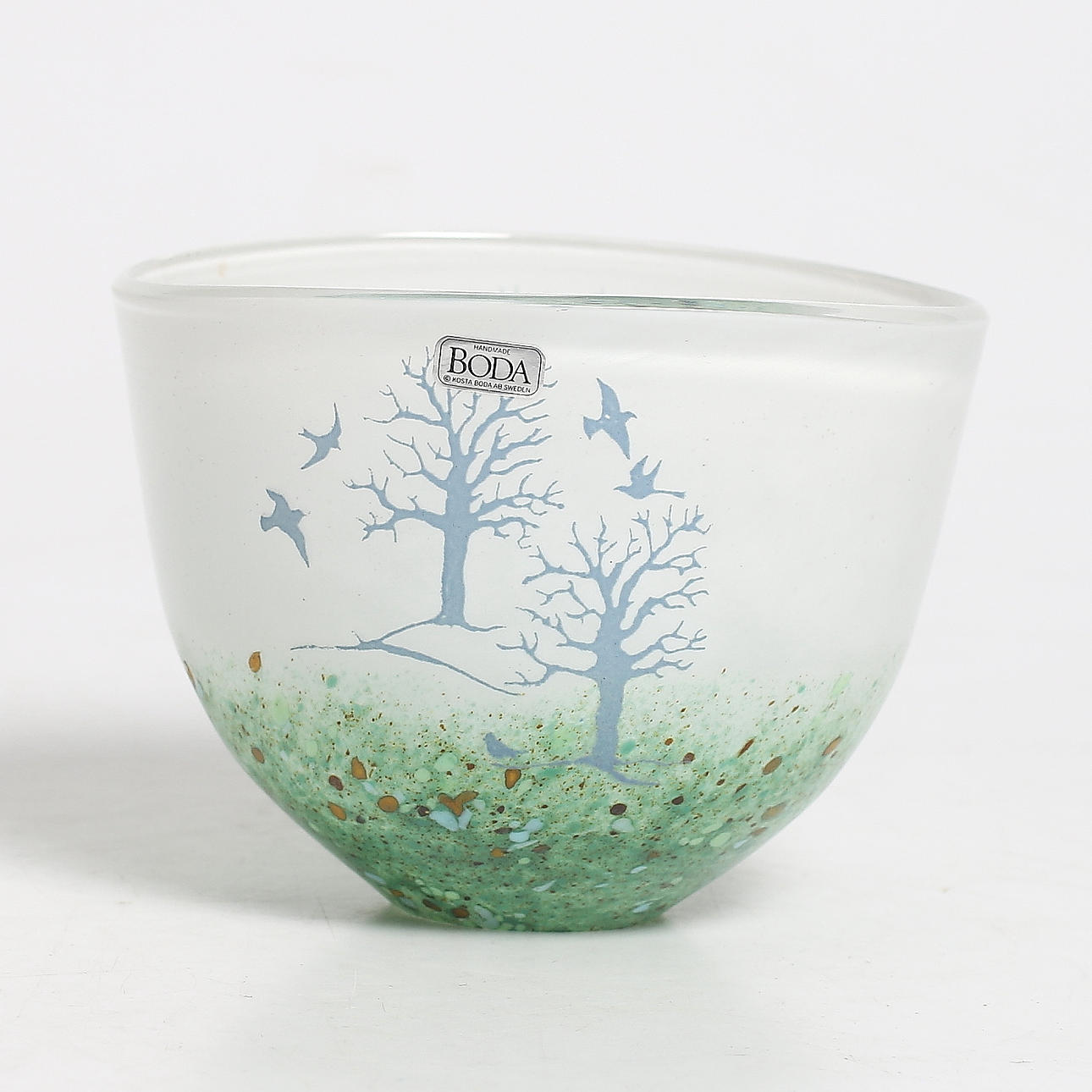 SKÅL, glas, "Oktober", Kjell Engman, Boda Glasbruk. Signerad.