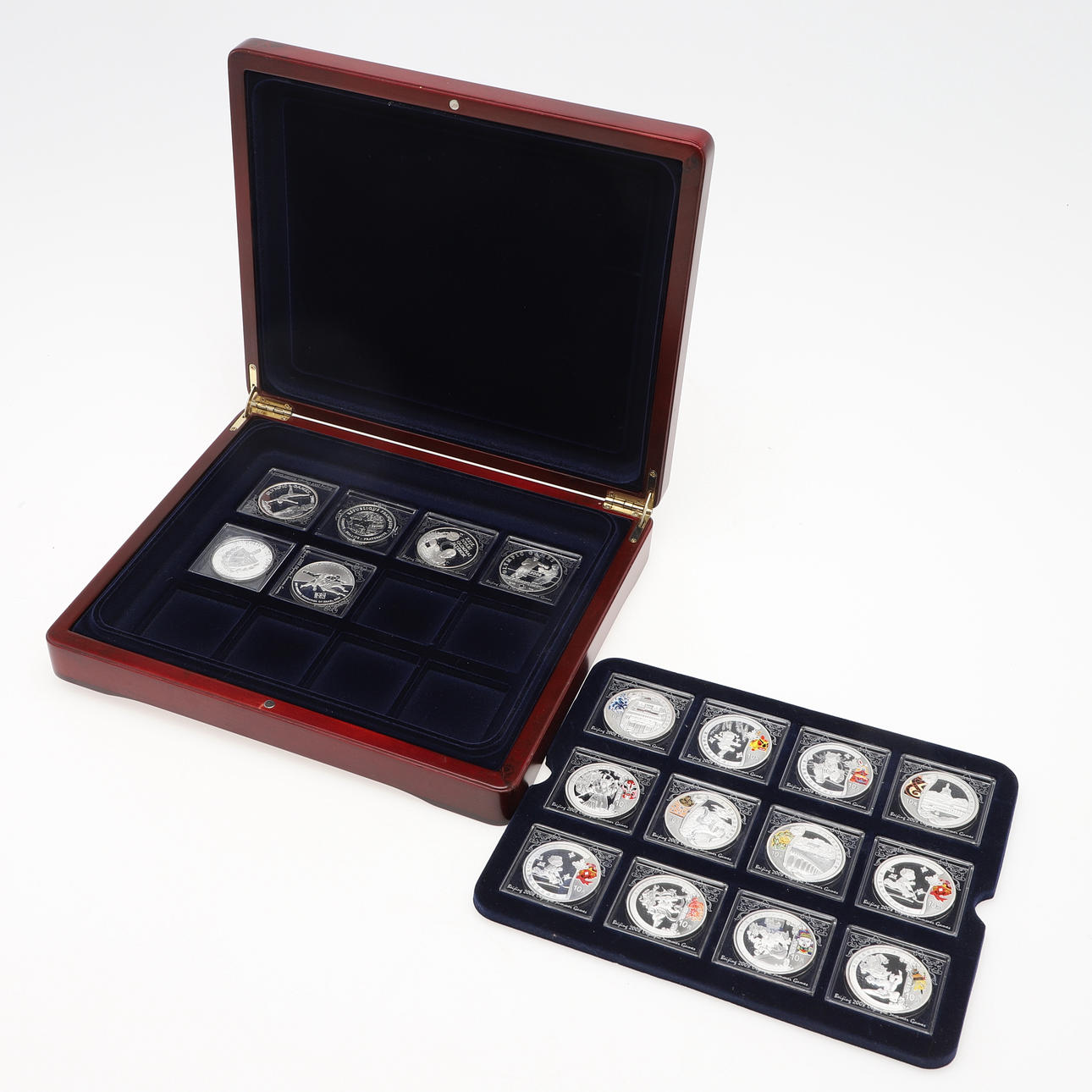 MØNTER, 18 stk. Sølv, Beijing 2008, Olympiske Lege.