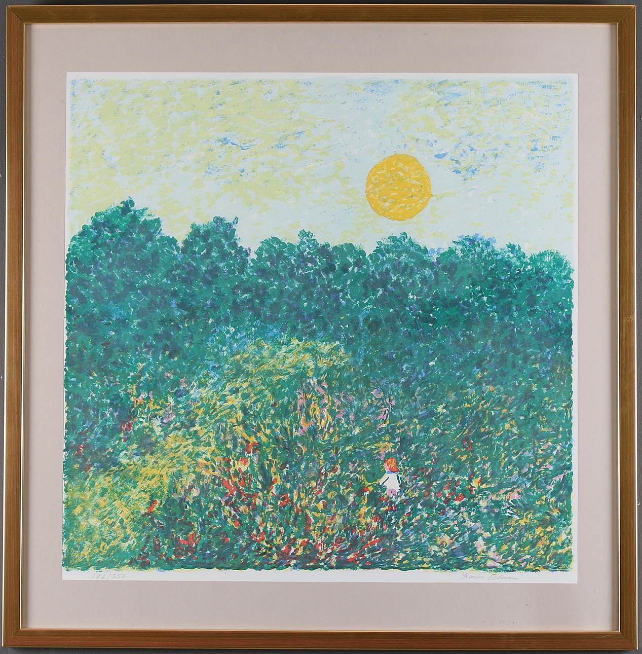 KARIN OLSSON. Sommaräng, litografi, signerad och numrerad 186/350.