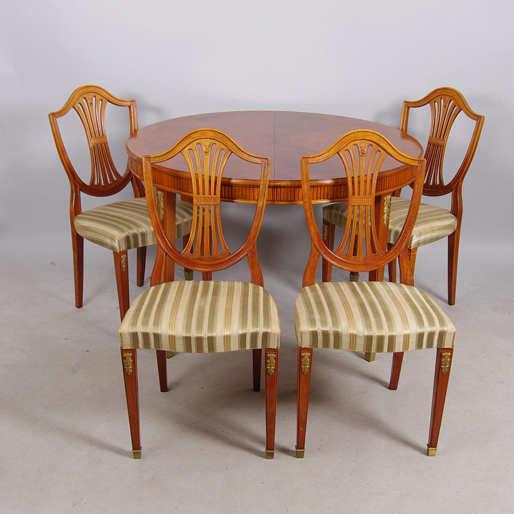 MATSALSGRUPP, mahogny, gustaviansk stil.