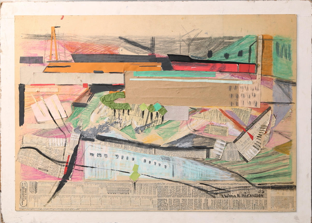 WANJA "NONES" HÅKANSSON. Collage, papper, blandteknik, signerad.