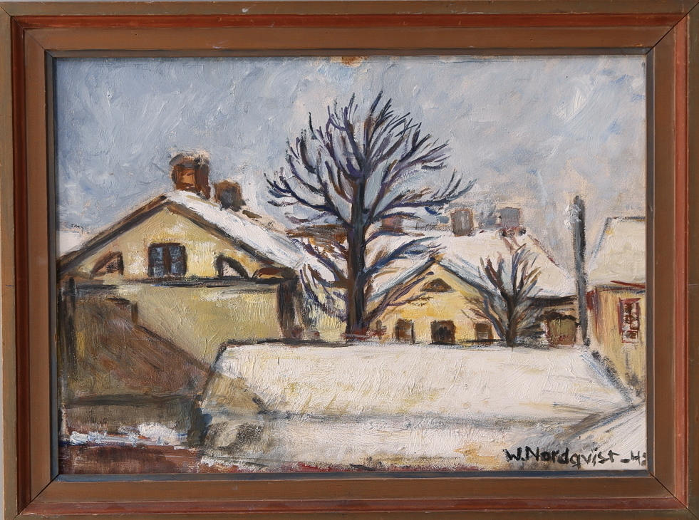 WANJA "NONES" HÅKANSSON. Olja på pannå, signerad W. Nordqvist, daterad -42.