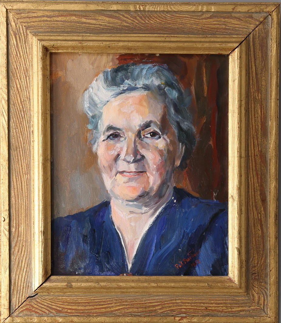 OIDENTIFIERAD KONSTNÄR. Olja på duk, porträtt, signerad, daterad 1952.