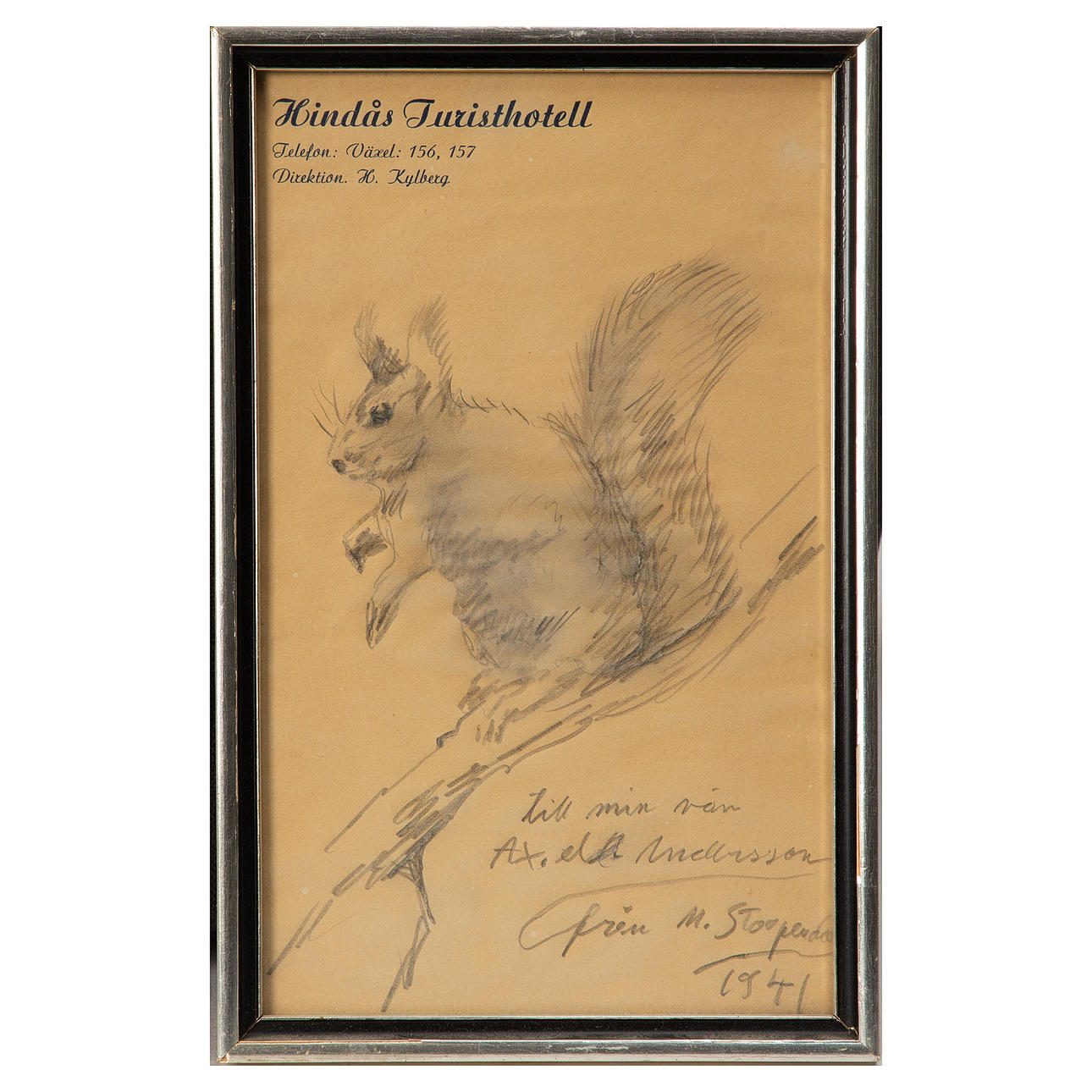 MOSSE STOOPENDAAL. Drawing, signed, dated 1941.