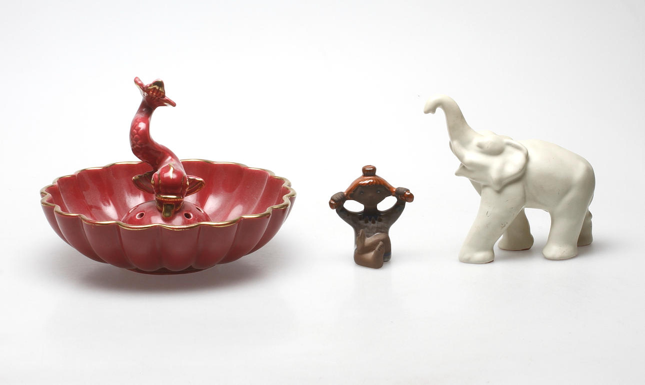 KERAMIKFÖREMÅL, 3 delar, Upsala Ekeby, Ekeby, Gefle, 1900-tal.