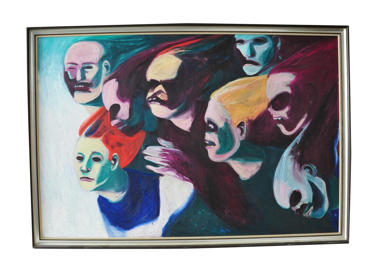 ÅKE NILSSON. ."Krigets offer". Olja på duk, sign.