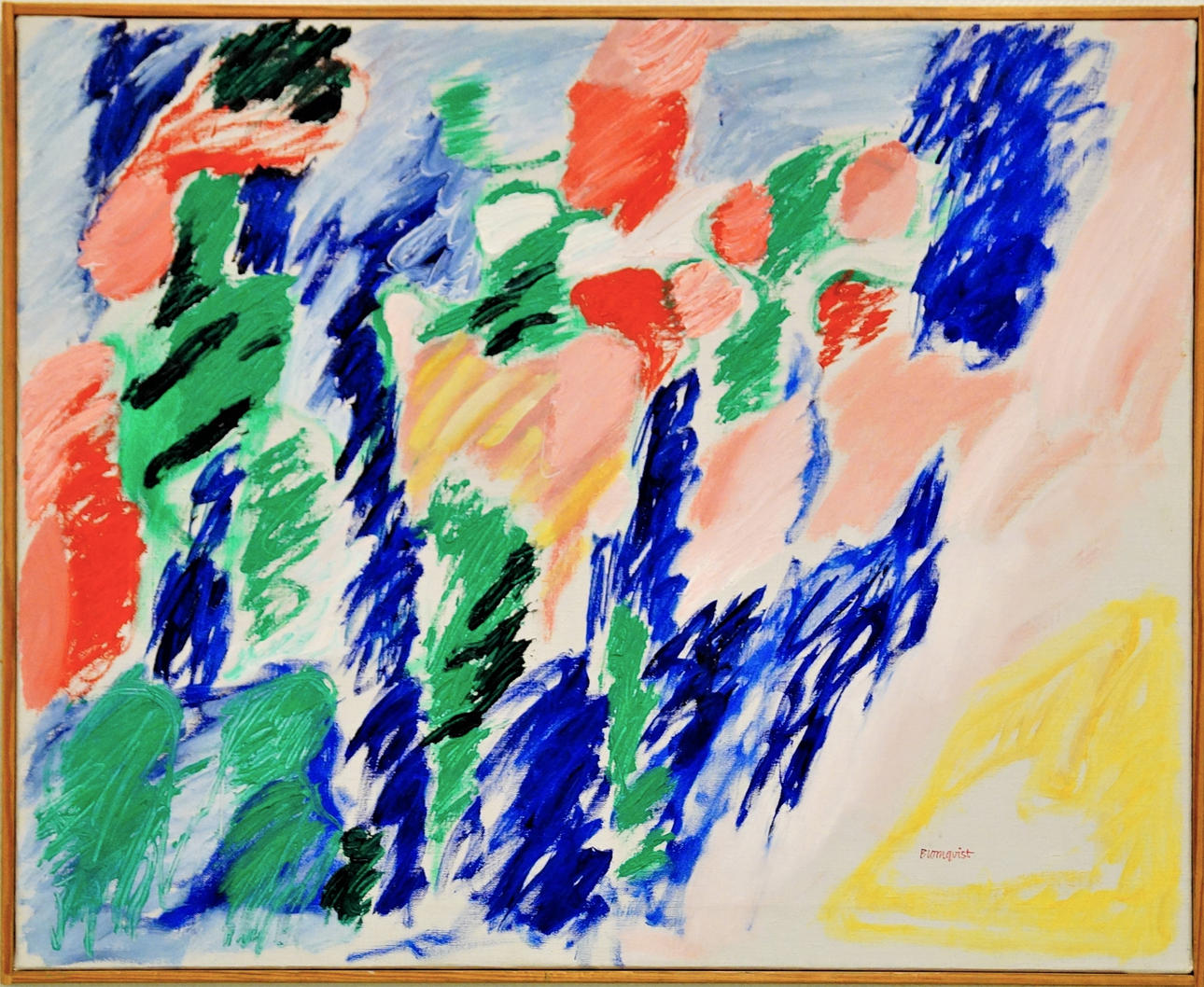 LEIF BLOMQVIST. oil on canvas, "rhythmic figures", signed.