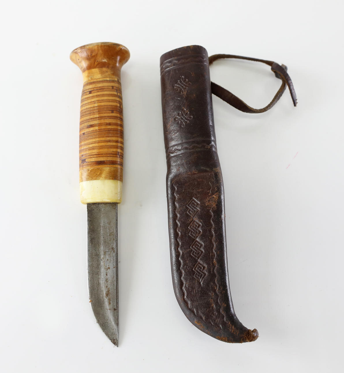 ALLTAGMESSER/JAGDMESSER, Horn, Leder, 1900er.