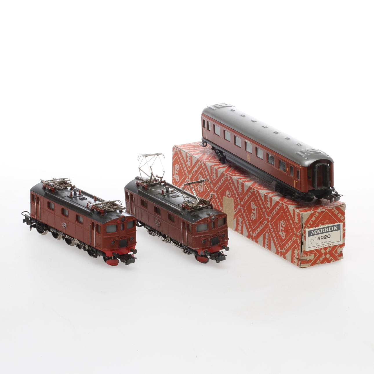 MÄRKLIN SJ:s Da-lok 3030 2 stycken och vagn 4020 delvis originalkartong.