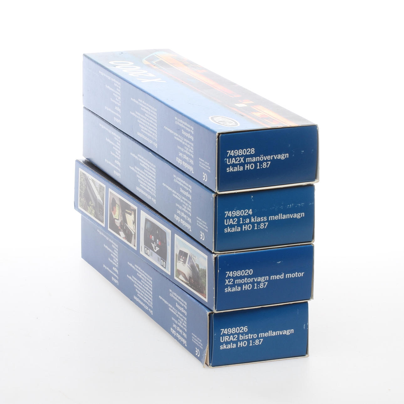 HELJAN SJ:s snabbtåg X2000. Motorvagn med 3 vagnar i originalkartong.