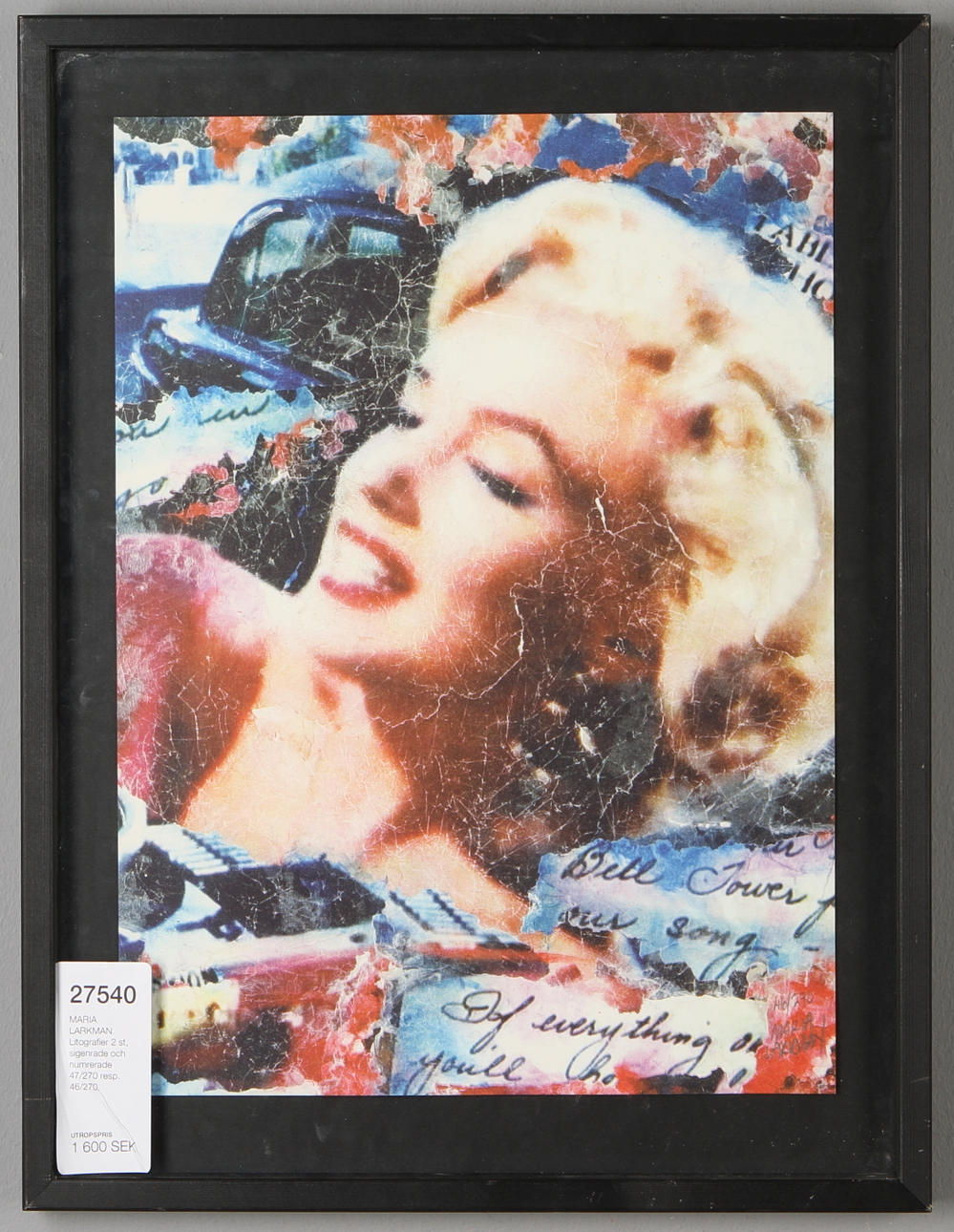 MARIA LARKMAN. Litografier 2 st, signerade och numrerade 47/270 resp. 46/270.