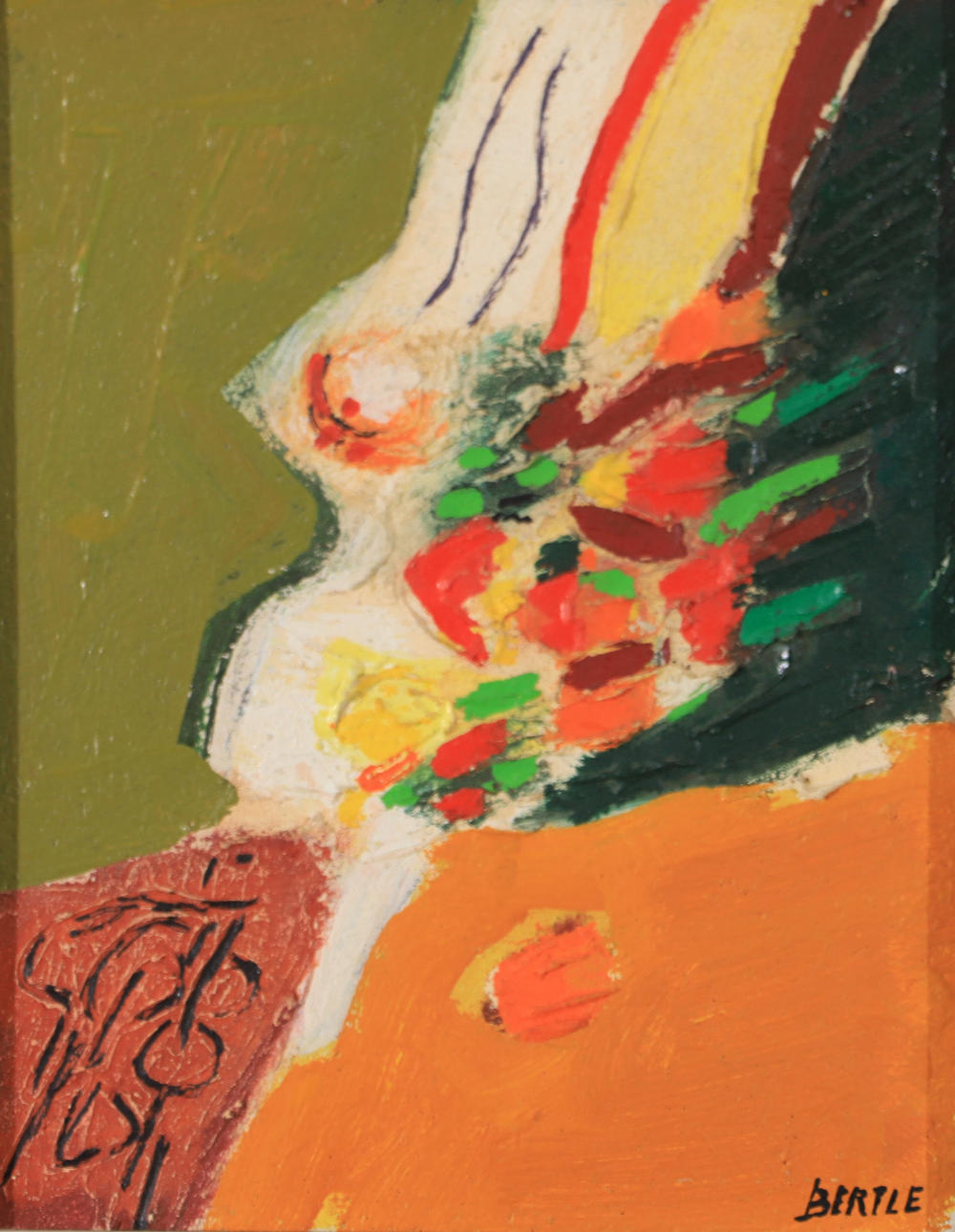 LARS BERTLE. "Autumn", oil on Board, signed Bertle.