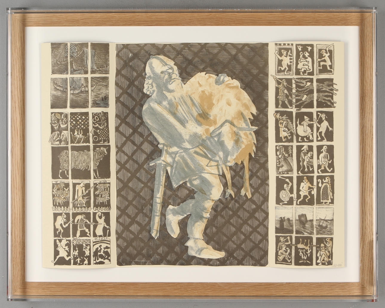 JORDI ARKÖ. Ur "Röde Orm", färglitografi, signerad.