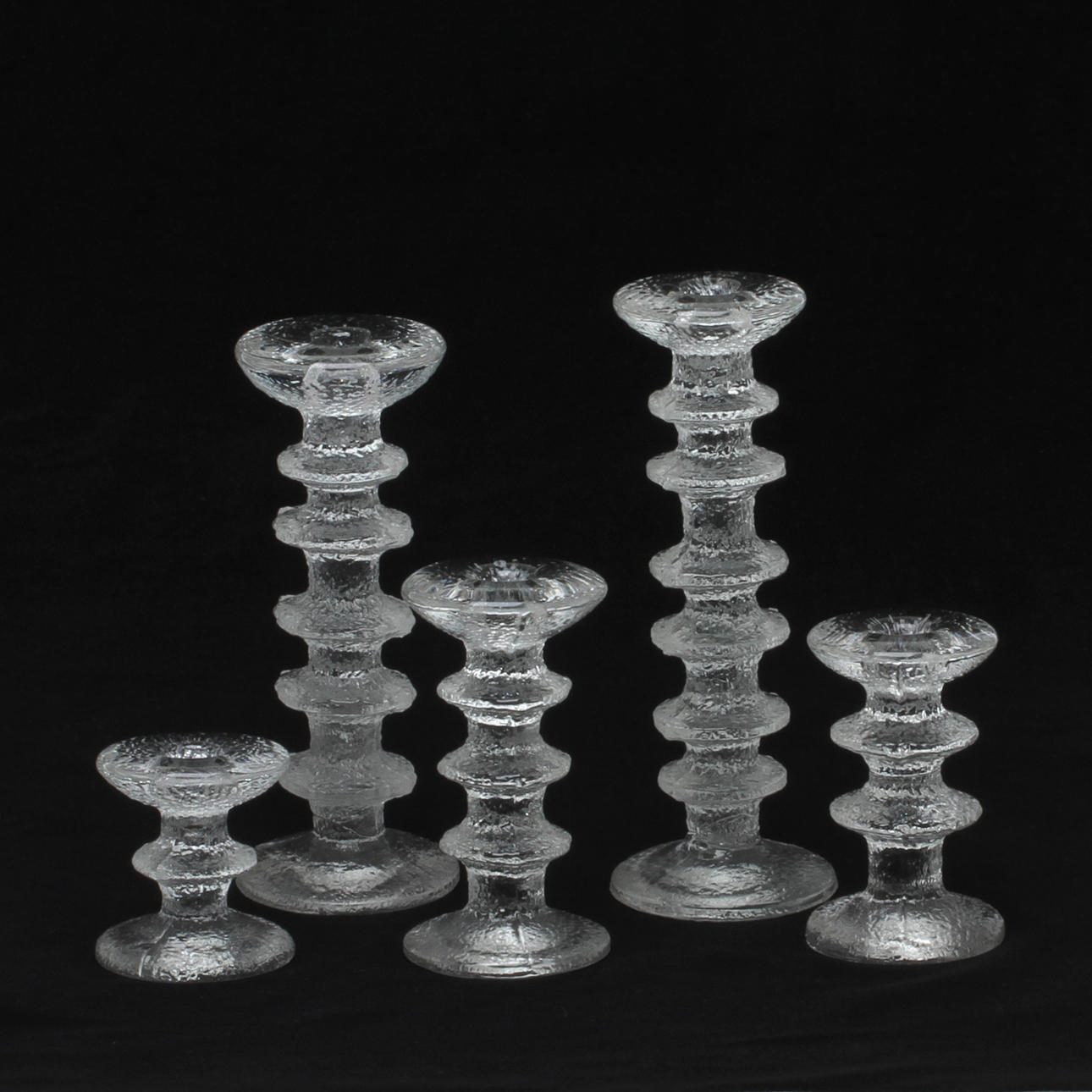 LJUSSTAKAR, 5 st, glas, "Festivo", Timo Sarpaneva.