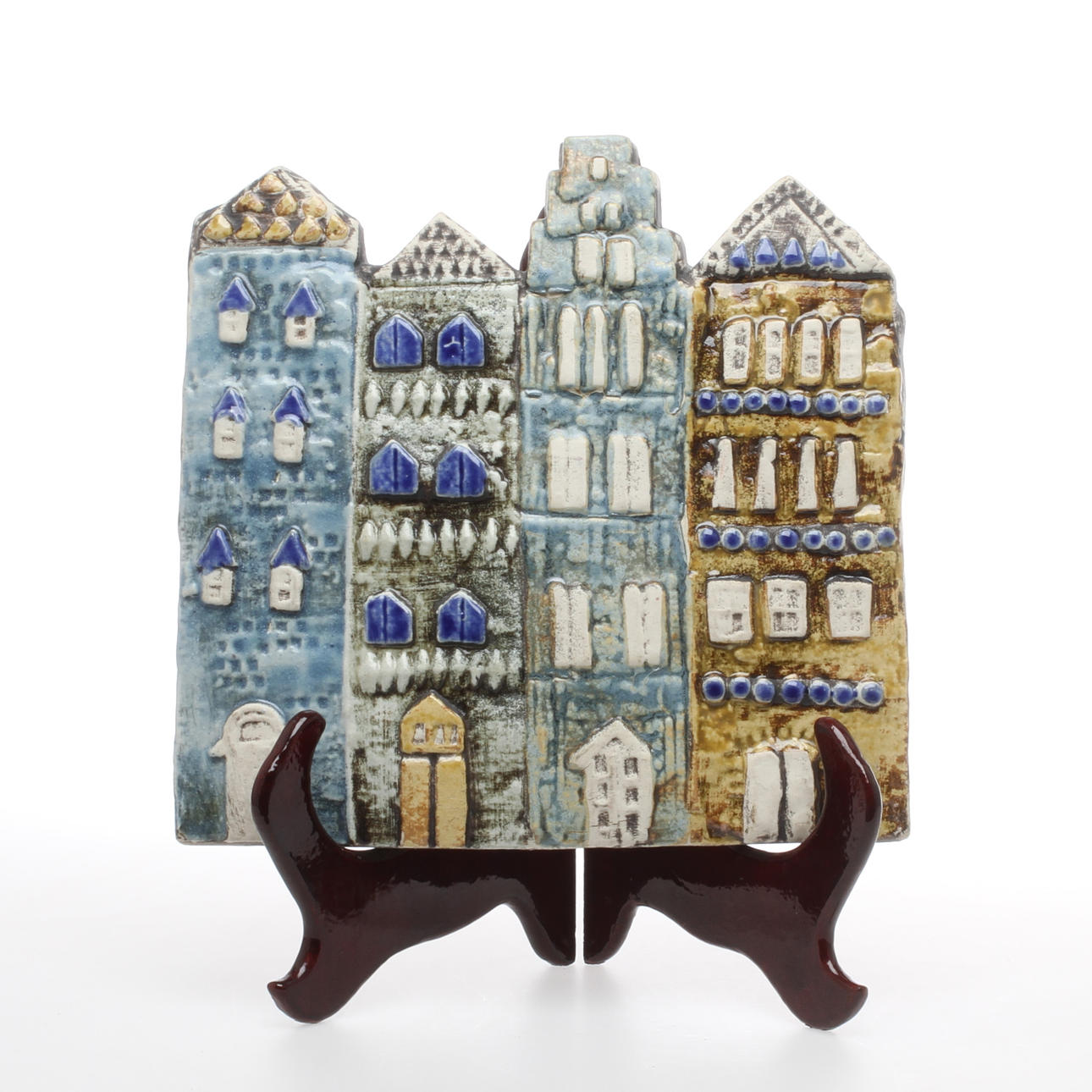 VÄGGPLAKETT, stengods, "Gamla Stan", Lisa Larson, Gustavsberg.