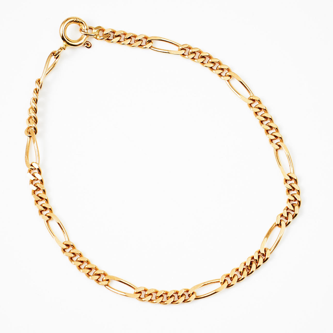 LASTEN RANNEKORU, 18k kultaa, figaro linkki.