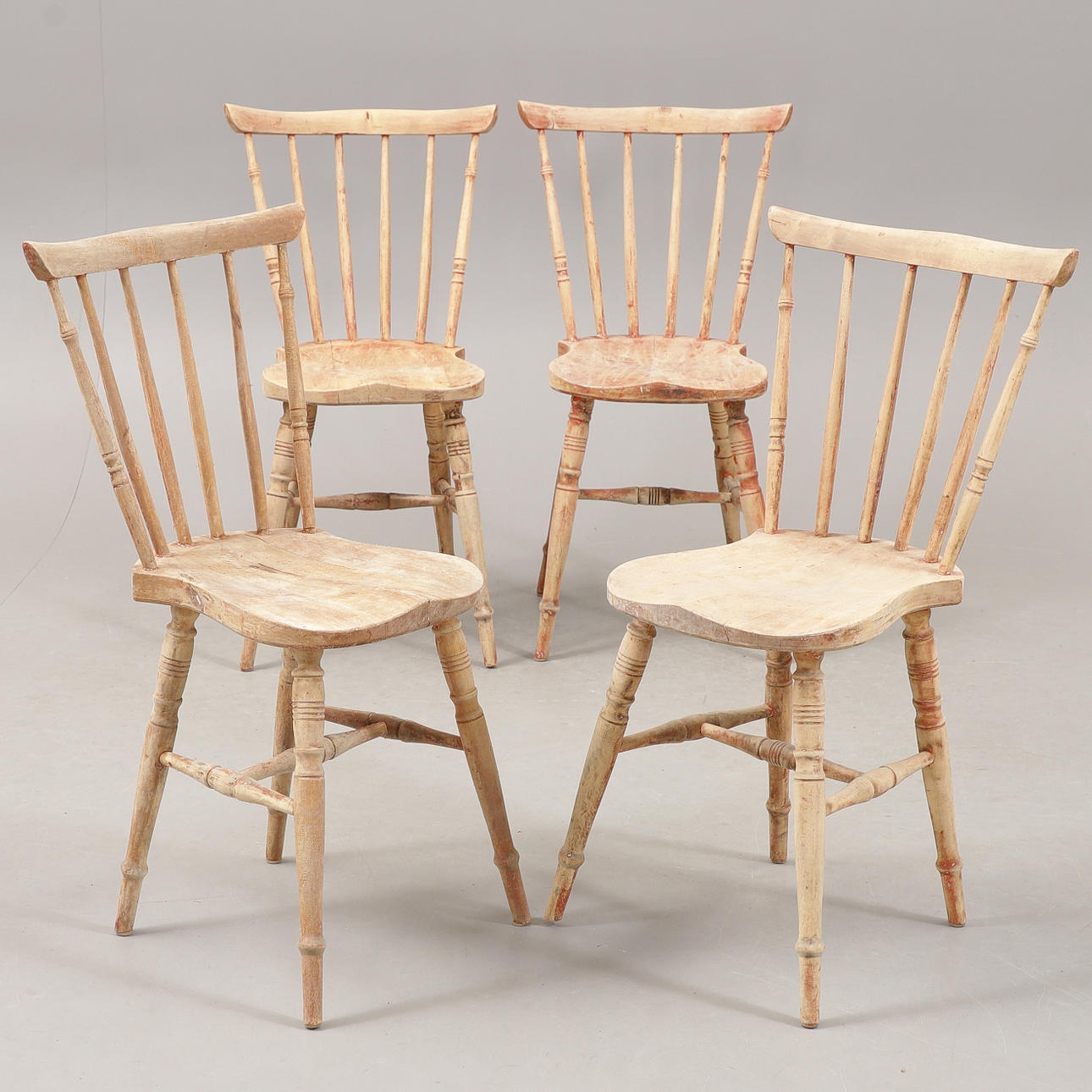 PINNSTOLAR, 4 st, trä, 1900-talets mitt.