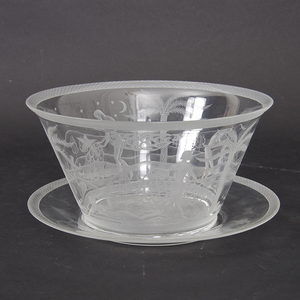 SKÅL MED UNDERFAT Ewald Hald, Orrefors.