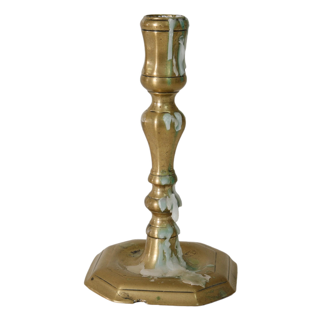 LJUSSTAKE, mässing, 1700-tal.