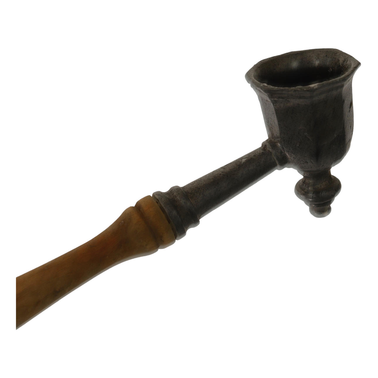 LIGHT SWITCH, pewter and wood, 19th century.