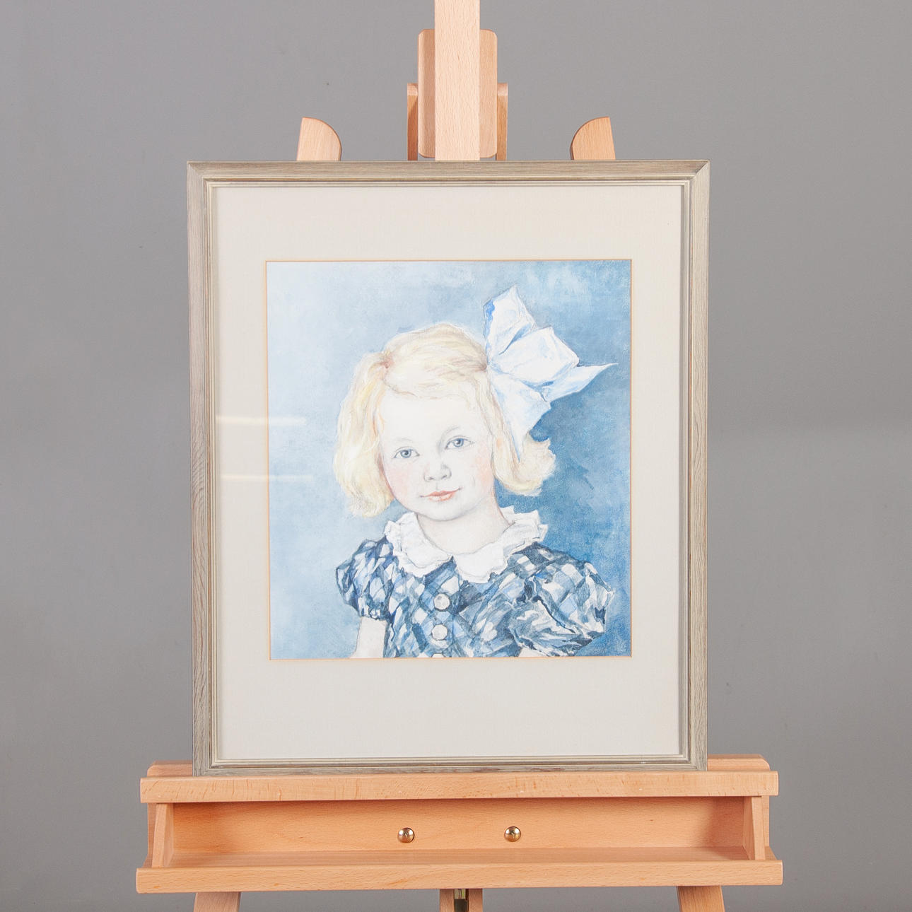 OIDENTIFIERAD KONSTNÄR. Mixed media "Girl".