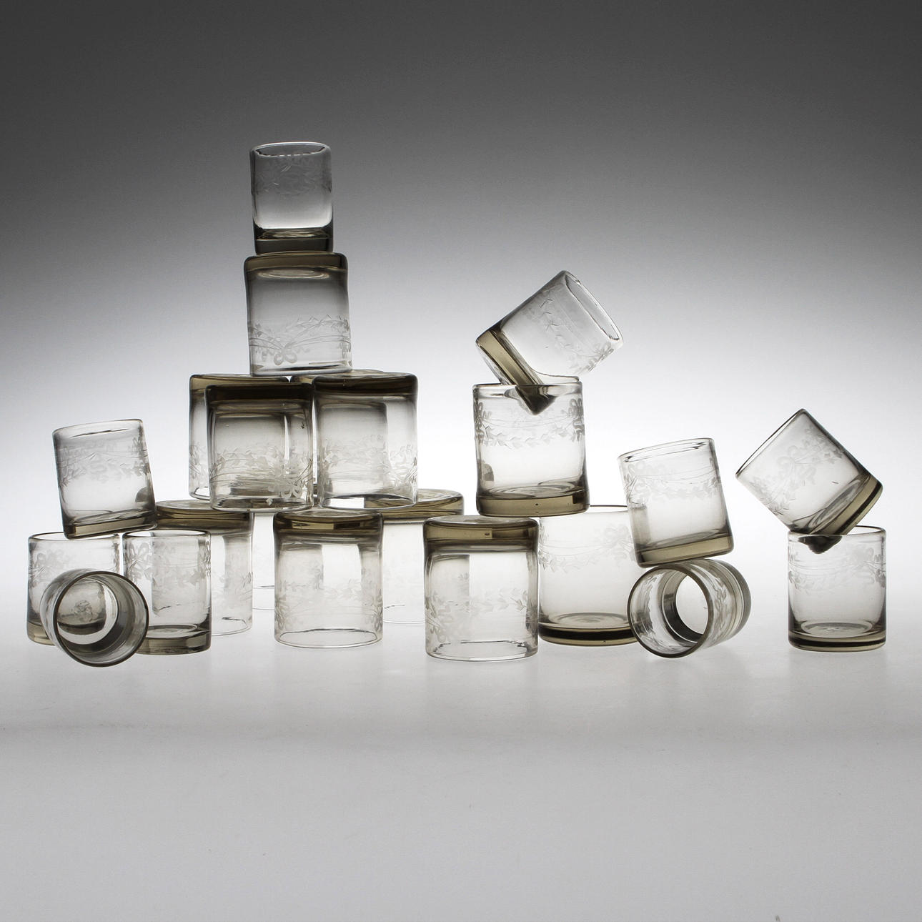 SERVIS, glas, 22 delar, "Antik", Reijmyre.