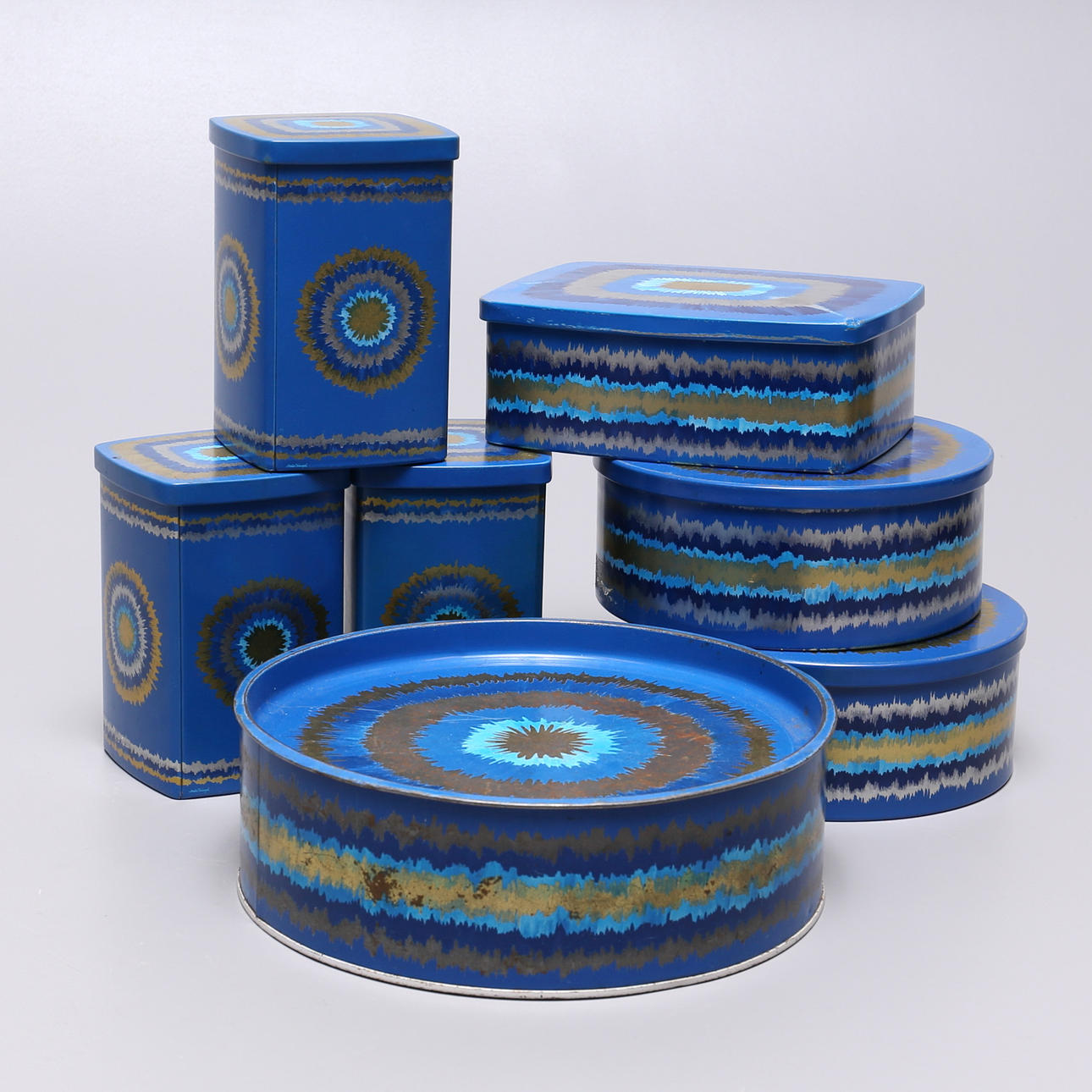 PLÅTBURKAR, 7 st, Ira, Danmark.