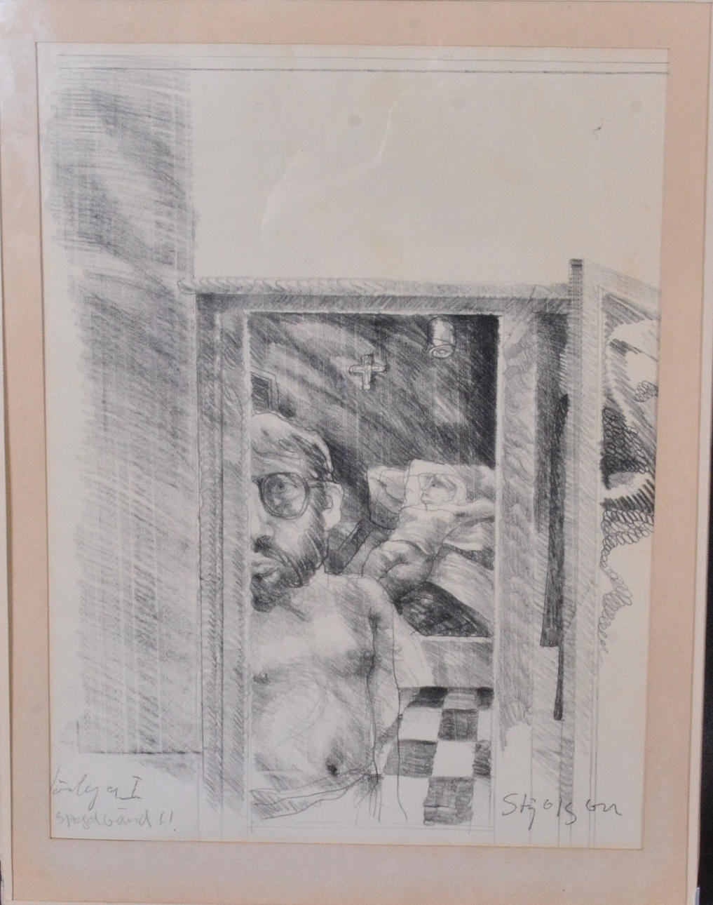 STIG OLSSON. Pencil drawing.