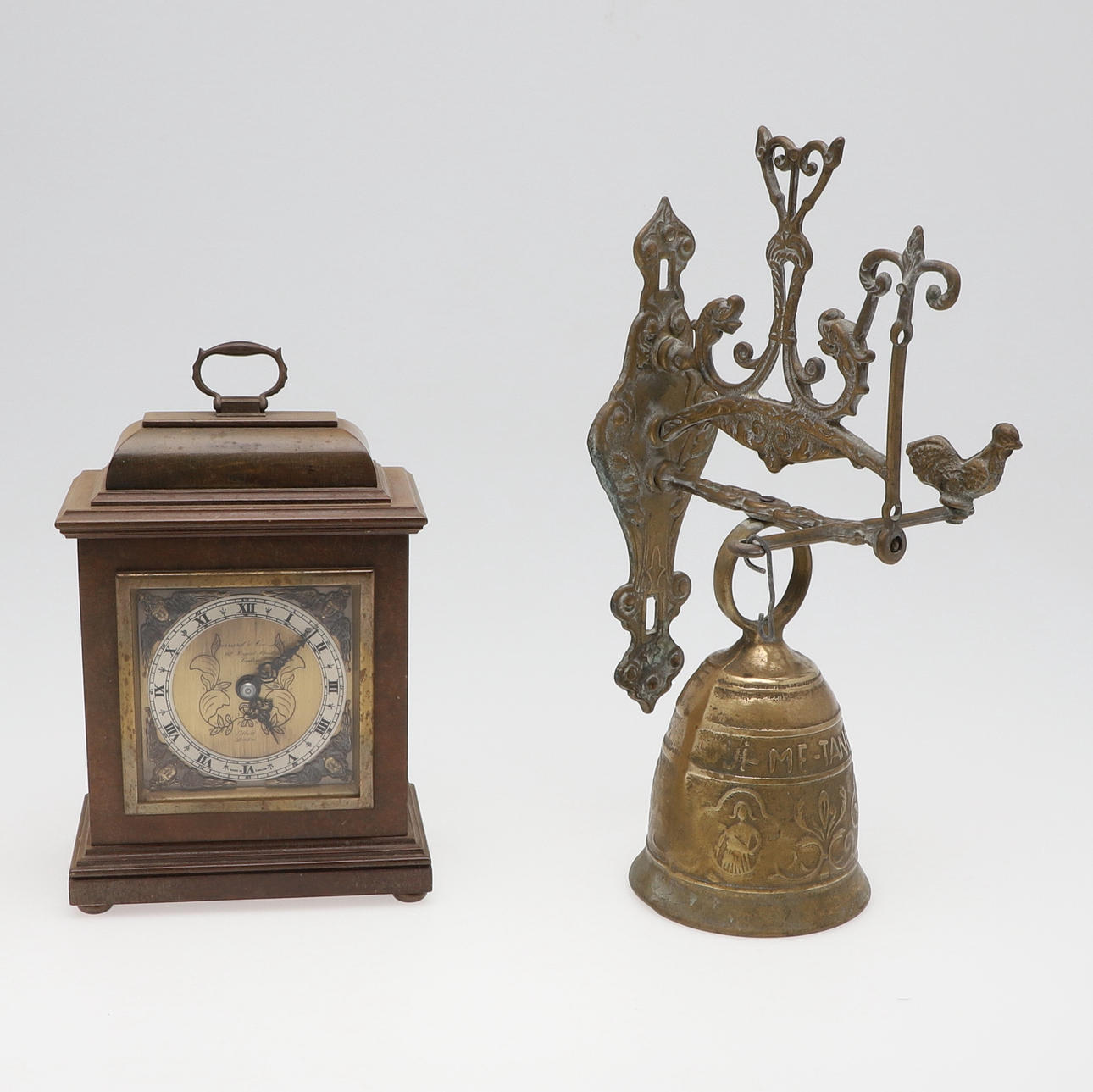 A GARRARD AND CO LTD BRASS MANTLE CLOCK.
