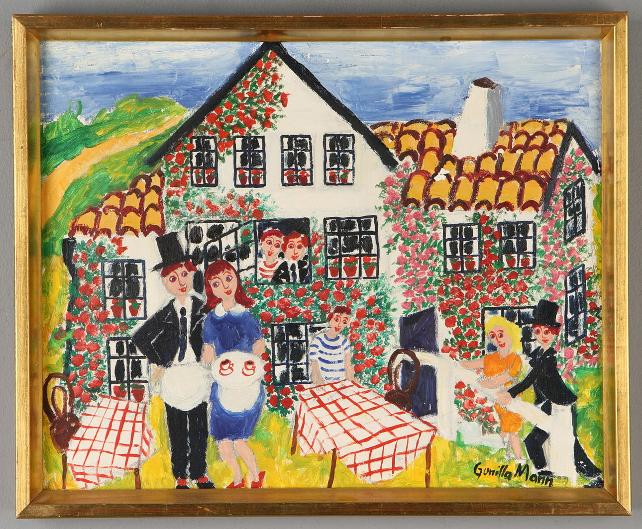 GUNILLA MANN. "Sommarsången Österlen", olja på duk, signerad.