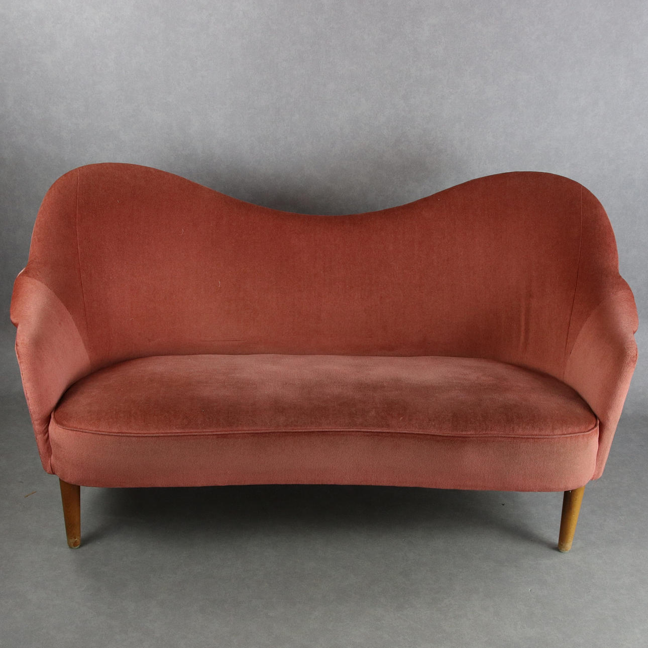 CARL MALMSTEN. Sofa, "Samspel", Samt, 1900er Jahre.