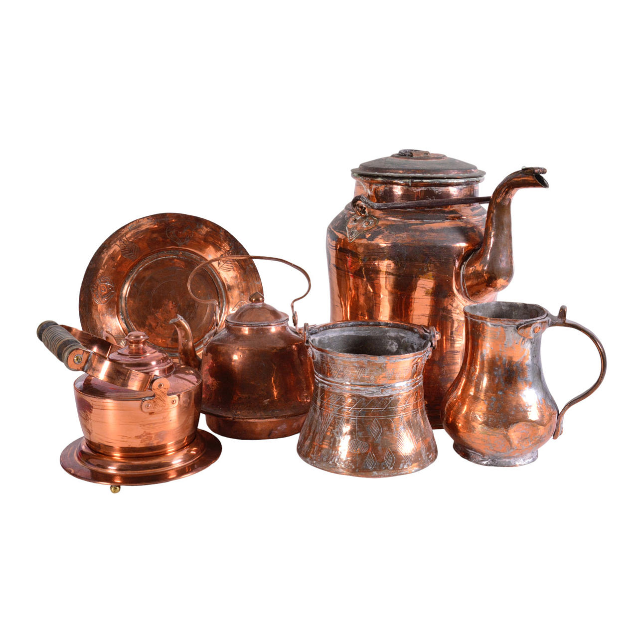 PARTI ÄLDRE KOPPARFÖREMÅL, 1-låda.