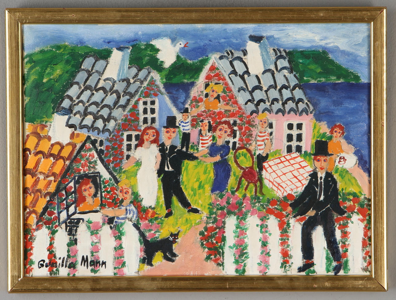 GUNILLA MANN. "Trolovningen Österlen", olja på duk.