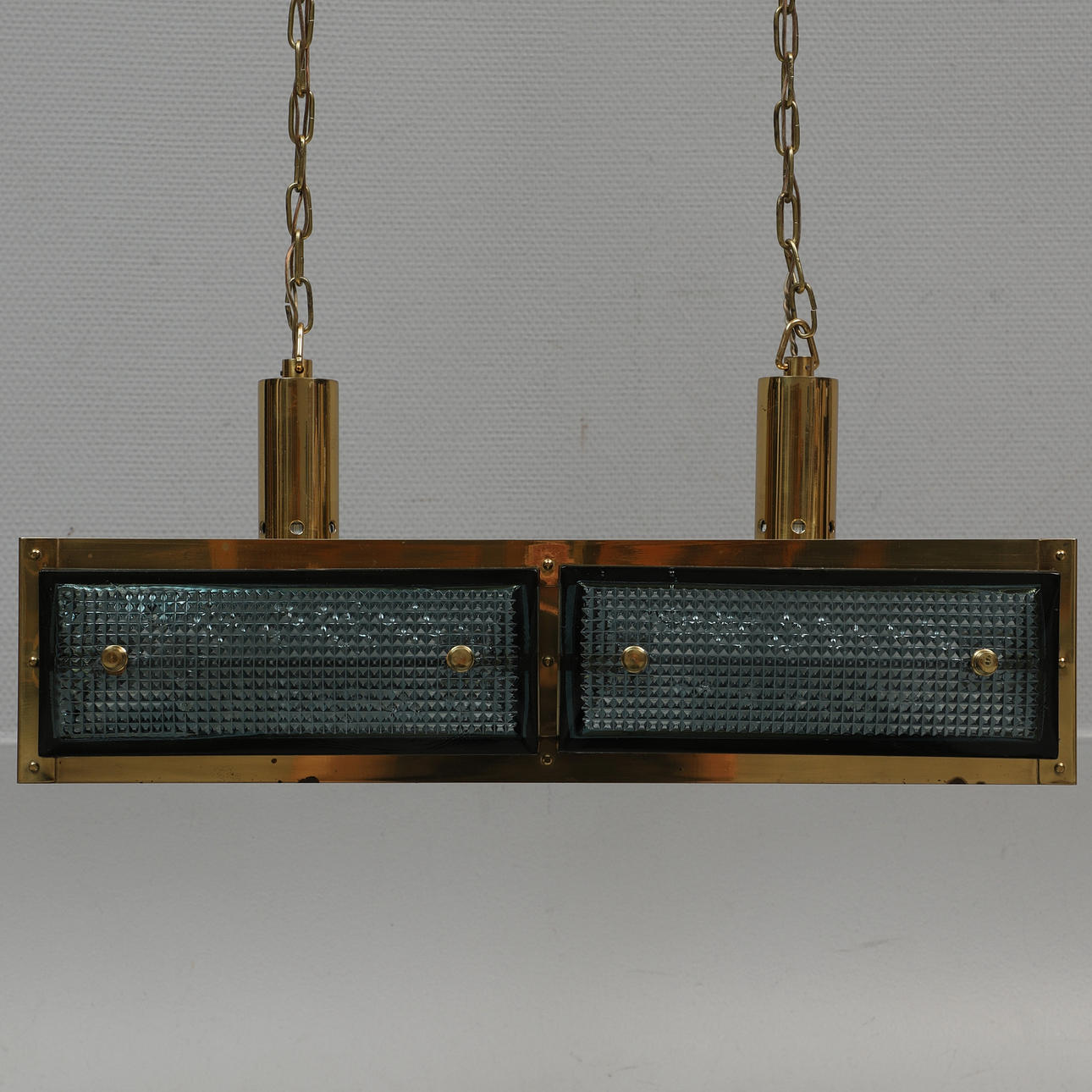 Glass and brass lamps, a pair by Malmö Metalurufabrik AB Sweden 1960