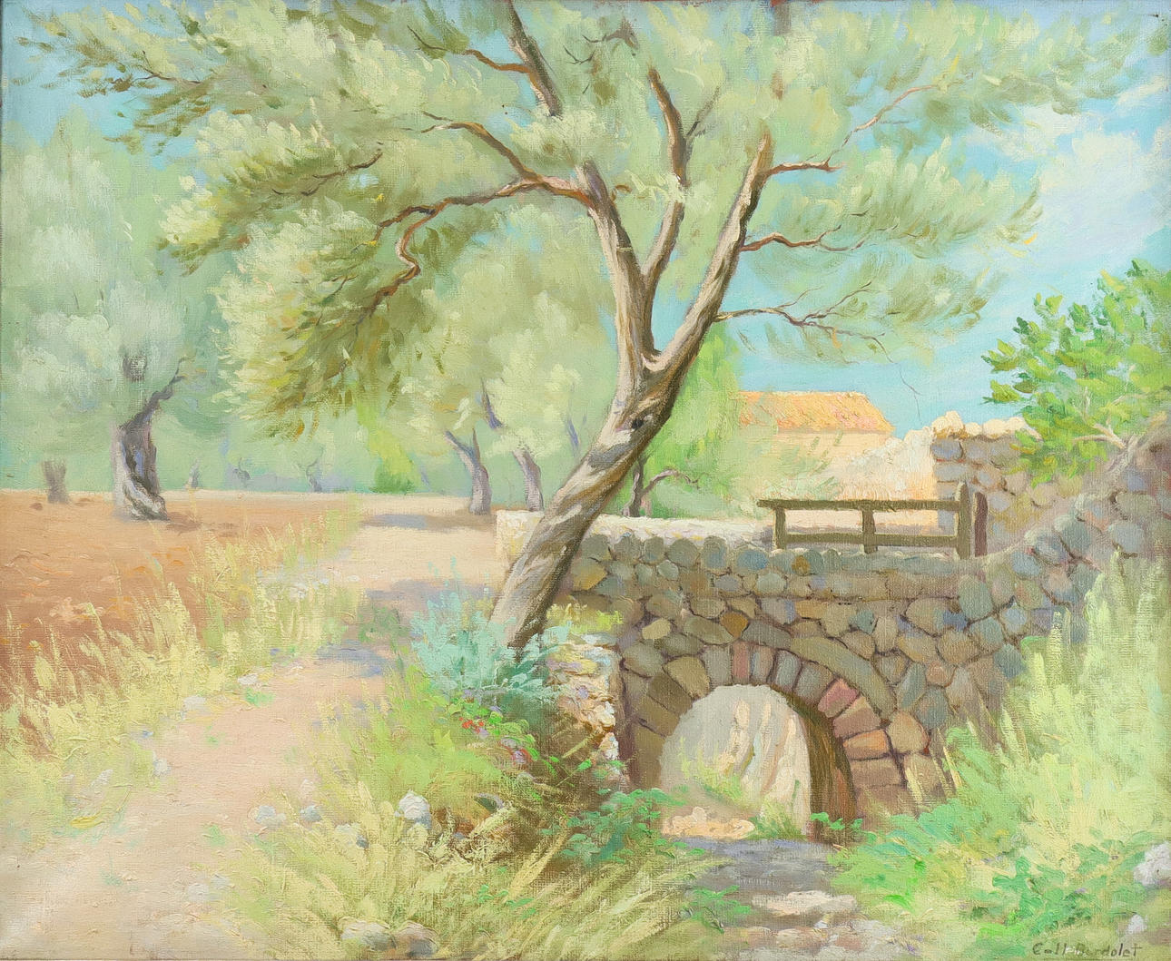 JOSEP COLL BARDOLET. Óleo sobre lienzo.