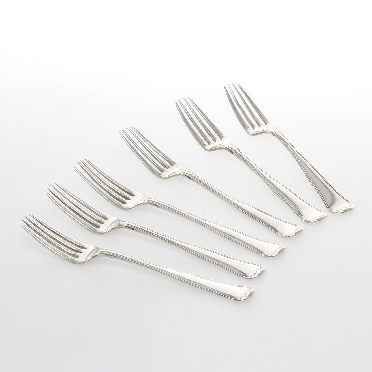 GAFFLAR, 6 st, silver, V. Christesen, Danmark.