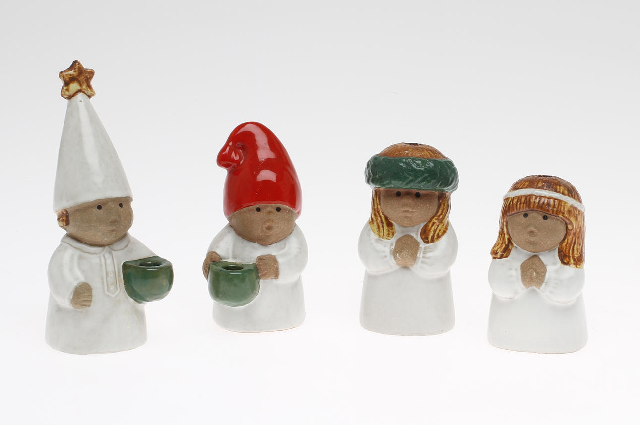 FIGURINER, 4 st, stengods, Lisa Larson, Rörstrand.