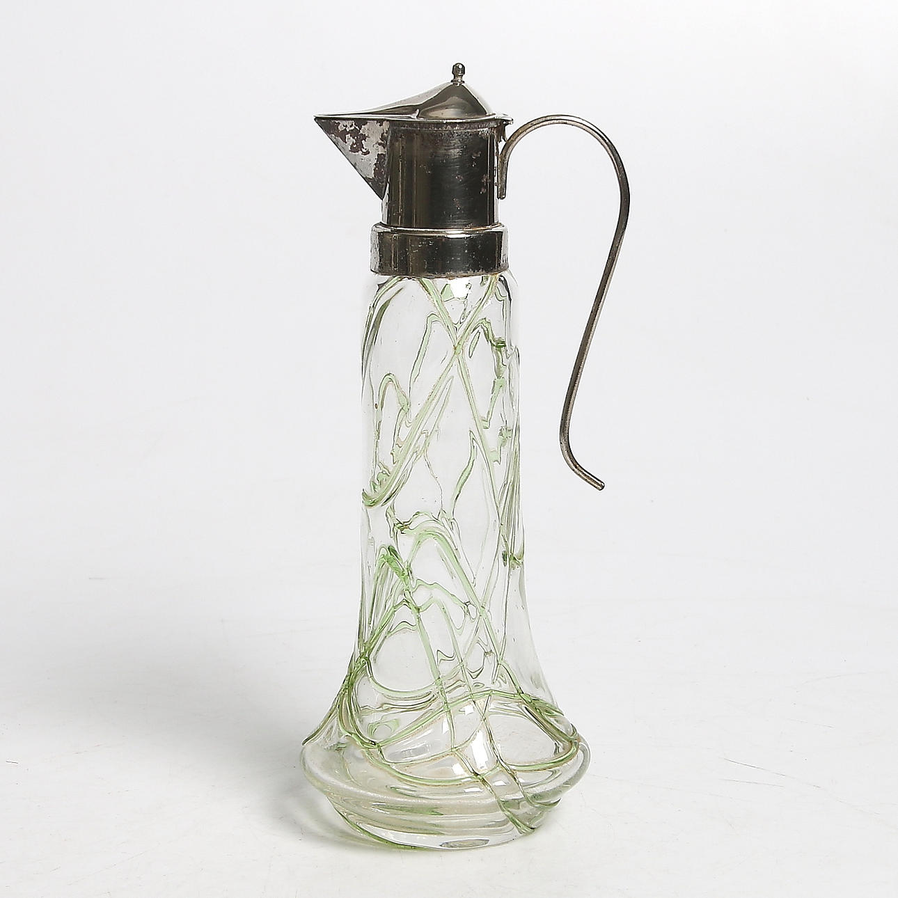 KARAFF, glas och nickel, Jugend, sannolikt Wilhelm Kralik, Böhmen. 1880-1920.