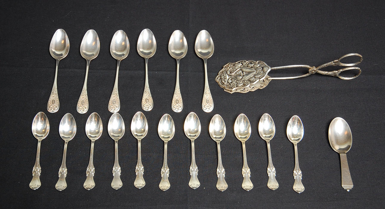 TESKEDAR, KAKTÅNG, MEDICINSKED 19 delar, silver.