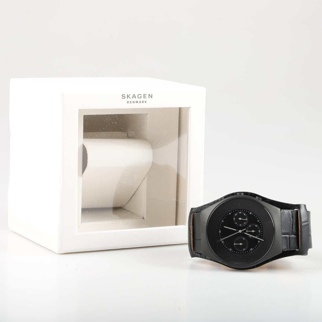 ARMBANDSUR, plastic/leather, Skagen, Denmark.