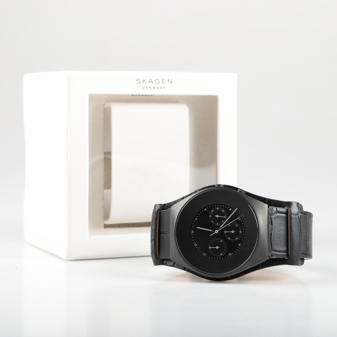 ARMBANDSUR, plastic/leather, Skagen, Denmark.