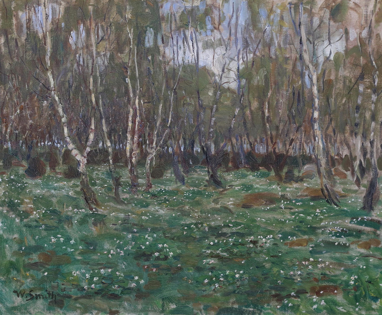 WILHELM SMITH. Forest landscape. Oil on canvas, signed W. Smith.