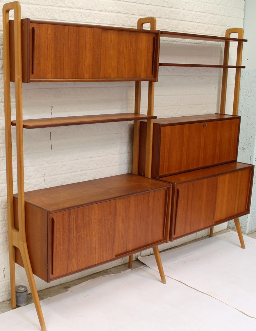 BOKHYLLA, Teakfaner 1950-tal.