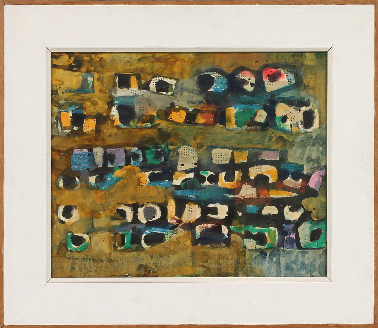 ENDRE NEMES. "urholkade former", akvarell, signerad och daterad 59-60.