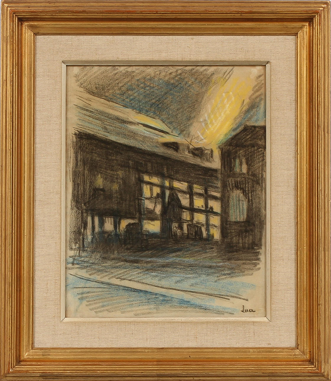 MAXIMILIEN LUCE. Husfasader, pastell, signerad.