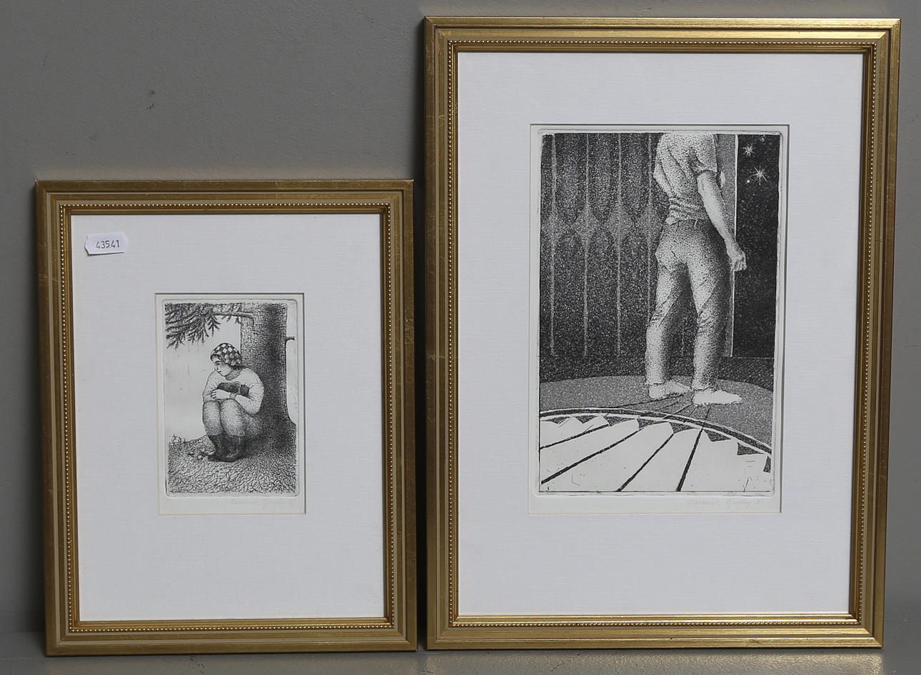 SUSANNE GULLBY. Etsningar, 2 st, signerade och daterade -81.